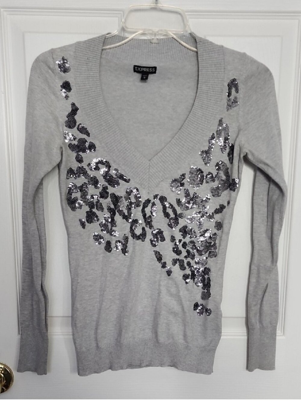 Sequin Leopard Sweater